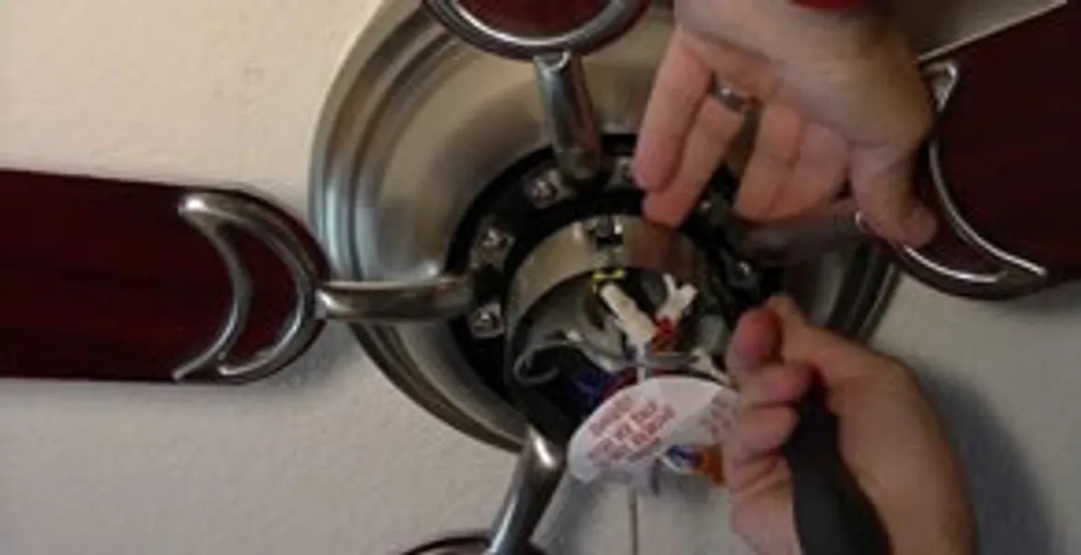 Ceiling fan installation with electrical wiring and mounting by professional electrician in Redding, CA